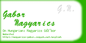 gabor magyarics business card